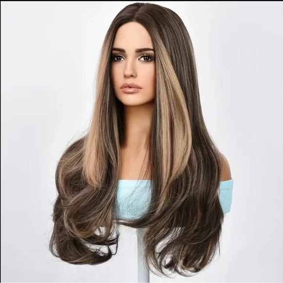 New Brown and Blonde Highlighted Wig
